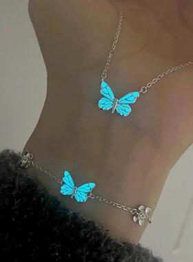 【蝶光项链】纯银s925项链仙紫款发光珐琅蝴蝶女款送女友节日礼物