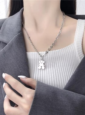 棉左女韩版百搭设计感毛衣链