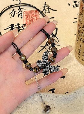 棉左合金女中式民族风蝴蝶项链