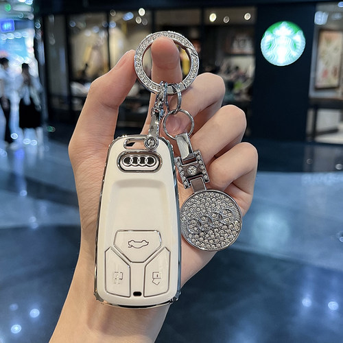 适用奥迪a6l钥匙套女a4l壳q5l扣a3包q3专用q2l高档a4/a5/a6/a7/a8 - 图1