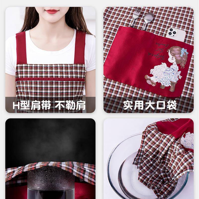 适合小个子的围裙韩版女士时尚细纱棉布围裙家用厨房做饭新款洋气 - 图2