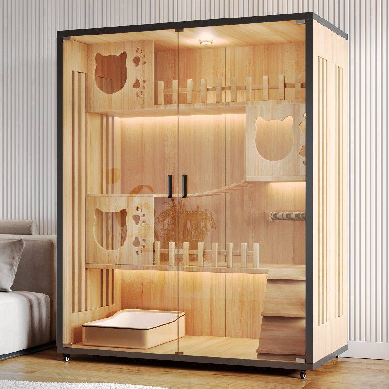 猫别墅家用实木猫笼防水豪华室内猫窝房子超大自由空间猫柜猫屋,淘宝优惠券,粉丝福利购,淘宝优惠卷