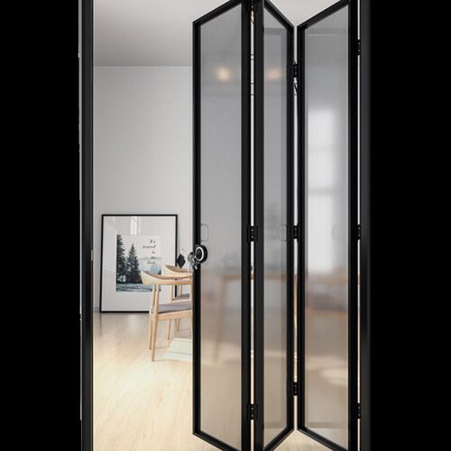 折叠门 钢化玻璃无下轨移门 卧室客厅餐厅卫生间隔断推拉门厨房间 - 图3