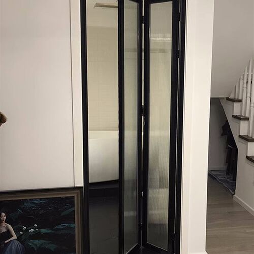 折叠门 钢化玻璃无下轨移门 卧室客厅餐厅卫生间隔断推拉门厨房间 - 图1