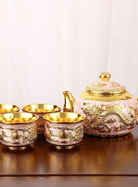 中式茶具套装家用复古创意轻奢茶壶茶杯托盘客厅办公室礼品摆件