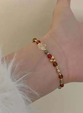 彩色星星手链串珠复古合金女