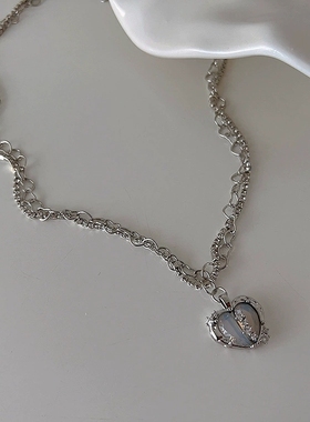 爱心锁骨链RONERAI金属锁骨链女