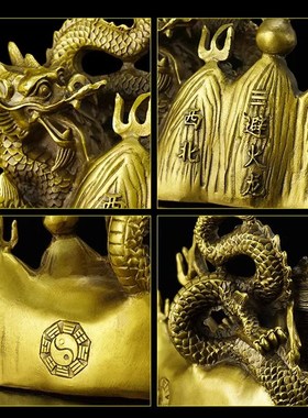 黄铜避火龙瓶子摆件厨房在西北角火烧天门乾位男主人家居工艺品