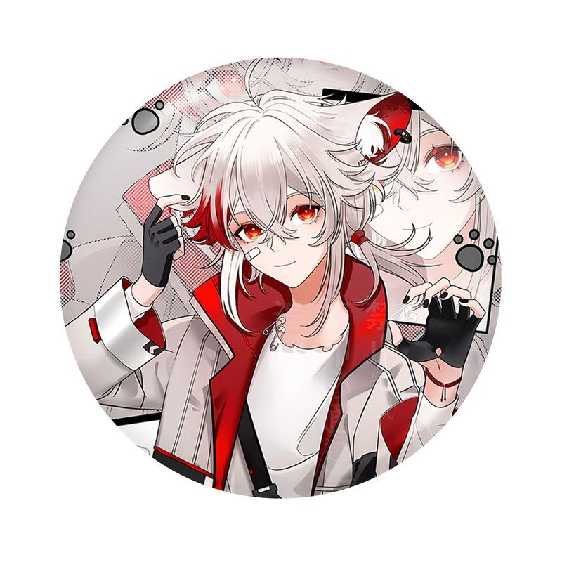 原神游戏同人周边枫原万叶人物钥匙扣吧唧小卡镭射票明信片组合 - 图3