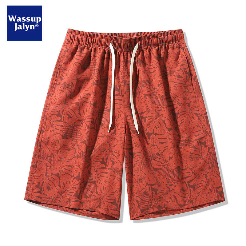 WASSUP JALYN夏季休闲花短裤男新款夏威夷沙滩男装宽松运动五分裤,淘宝优惠券,粉丝福利购,淘宝优惠卷