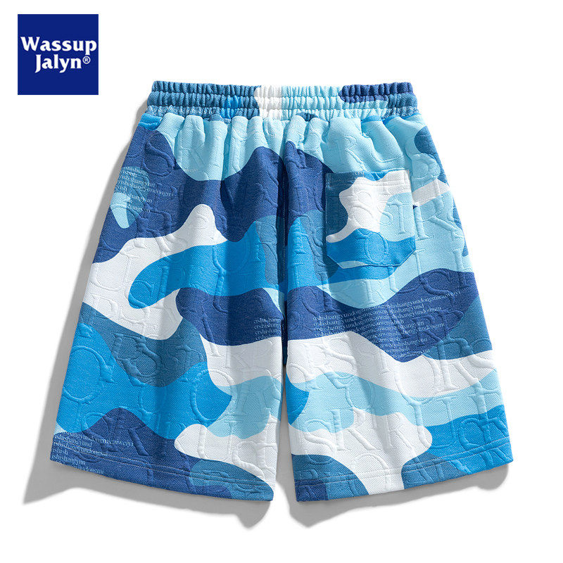WASSUP JALYN迷彩印花短裤男夏季冰丝速干五分休闲裤潮牌宽松直筒,淘宝优惠券,粉丝福利购,淘宝优惠卷