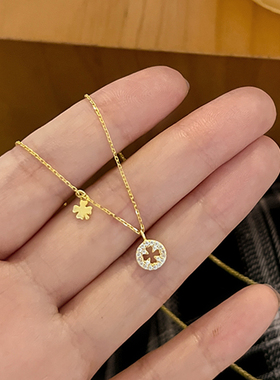 四叶草金色轻奢高级感项链