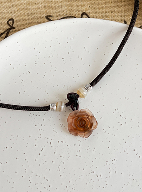 新中式复古山茶花项链