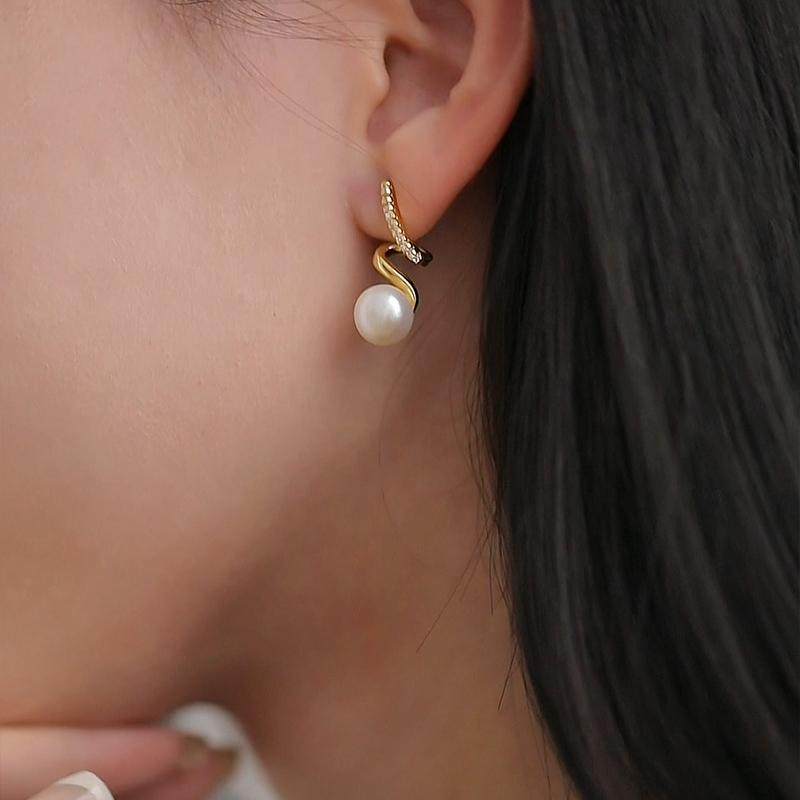珍氏珠宝天然淡水珍珠耳钉女款 法式轻奢复古气质小众高级感耳饰,淘宝优惠券,粉丝福利购,淘宝优惠卷