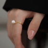 Jane's Jewelry natural freshwater pearl ring for women, fashionable, light, luxurious and versatile, open adjustable index finger ring