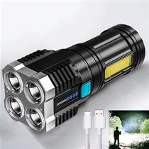 High Power 4 LED Flashlight USB Rechargeable Outdoor Portab