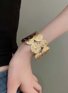 欧美夸张朋克金属开口手镯臂环