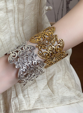 欧美复古时尚宫廷风镂空花纹手镯
