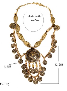 敦煌飞天流苏钱币项链波西米亚