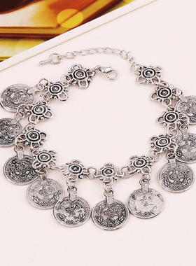 复古民族风苗族流苏钱币手链