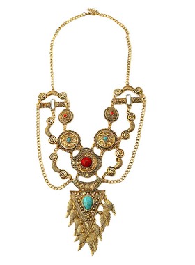 敦煌民族风仿松石项链波西米亚