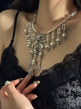 欧美哥特朋克骷髅头项链
