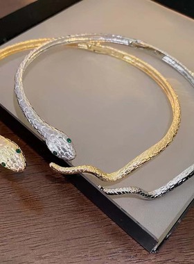 敦煌蛇形开口项圈链项链轻