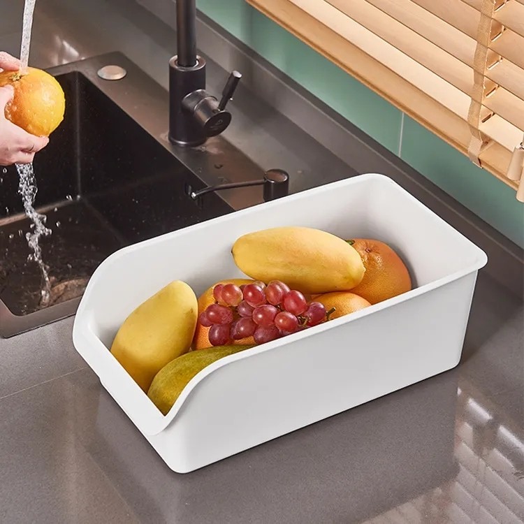 厨房橱柜杂物家用窄长斜口收纳盒柜子整理筐锅具盒子储物篮收纳箱,淘宝优惠券,粉丝福利购,淘宝优惠卷