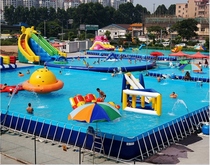 Large water park equipment children inflatable pool punching close slide manufacturer outdoor mobile bracket swimming pool trespass
