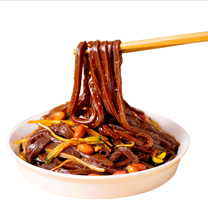 新款陕西汉中面皮热米皮黑米米皮便宜特产方便食品速食麻辣口味-图2