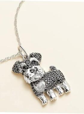 Exquisite and Cute Schnauzer Dog Pendant Necklace for Women