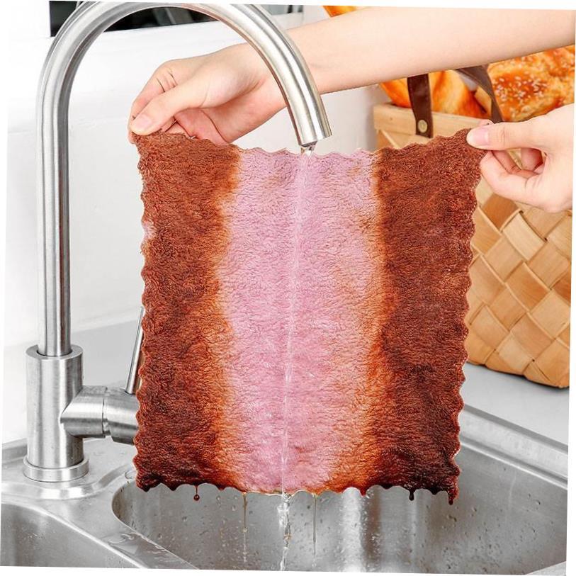 Double-layer Absorbent Microfiber Kitchen Dish Cloth towel - 图2