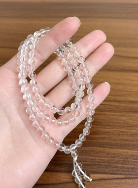 6mm天然白水晶多圈手链