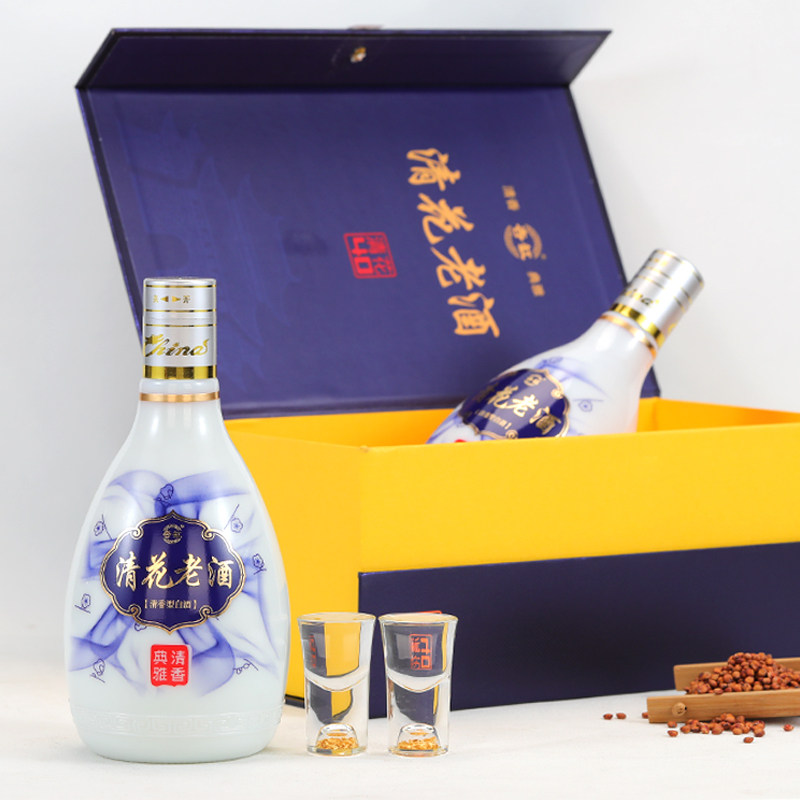 白酒整箱6瓶清花老酒40 53度纯粮清香型酒水礼盒装送礼高档,淘宝优惠券,粉丝福利购,淘宝优惠卷