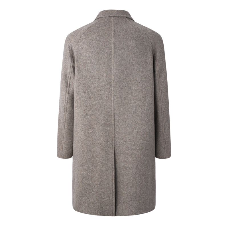 RARE威雅男装奥莱秋冬新款男士褐色加薄棉羊毛羊绒混纺大衣 - 图2