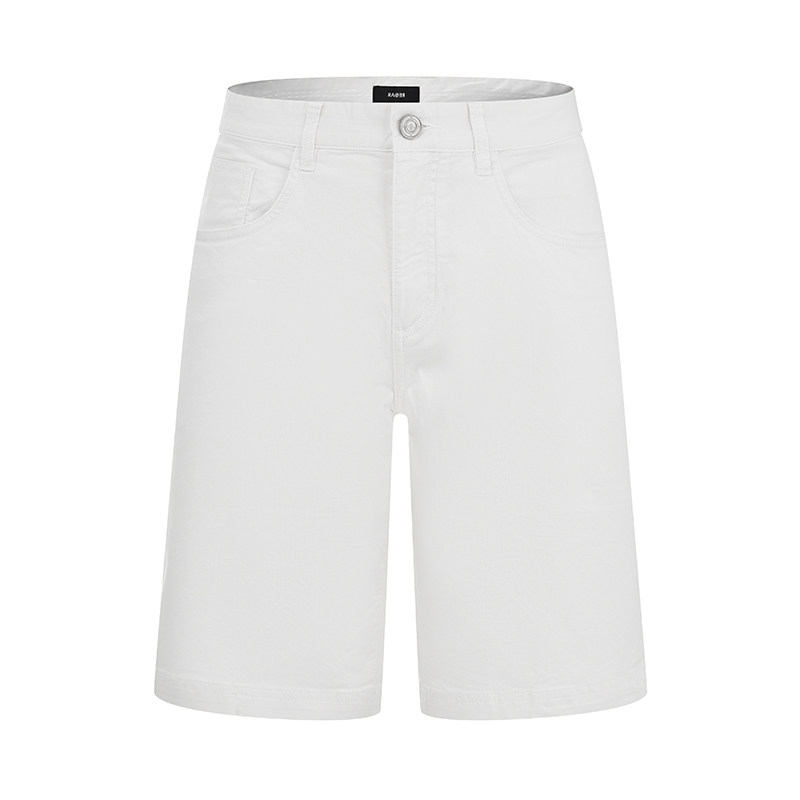 RARE威雅男裤奥莱outlets春夏后袋logo卷草绣花 男士白色牛仔短裤,淘宝优惠券,粉丝福利购,淘宝优惠卷