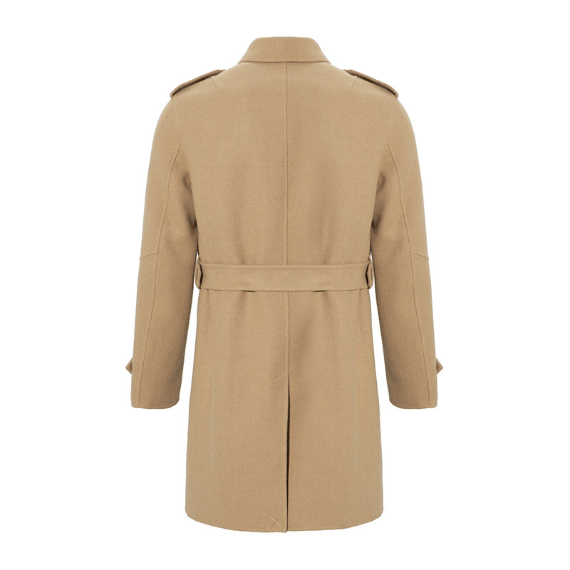 RARE威雅男装奥莱秋冬男士卡其色双面呢双排扣风衣型长款大衣,淘宝优惠券,粉丝福利购,淘宝优惠卷