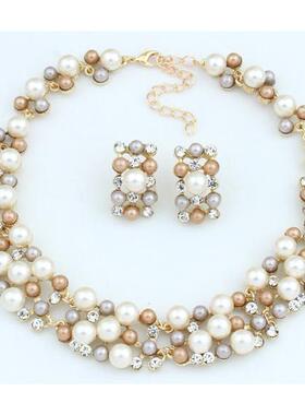 pearl necklaces set earrings jewelry women 珍珠潮女项链饰品