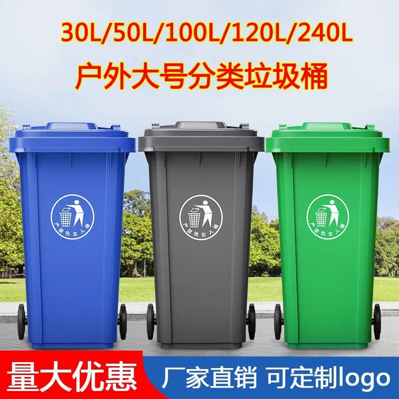 户外环卫垃圾桶加厚塑料垃圾桶240L120L100L分类脚踏餐厨垃圾桶 - 图2