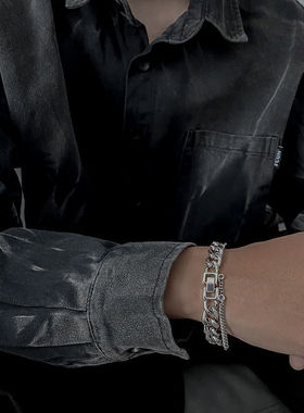 欧美ins合金个性嘻哈手链男女