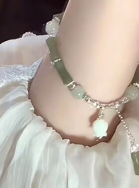 新中式铃兰花竹节手链女ins小众设计新款中国宫廷风高颜值手串女