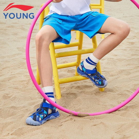 Li ning zapatos para niños sandalias para niños zapatos deportivos 2025 verano grandes malla para niños adolescentes transpirables calzonas de senderos