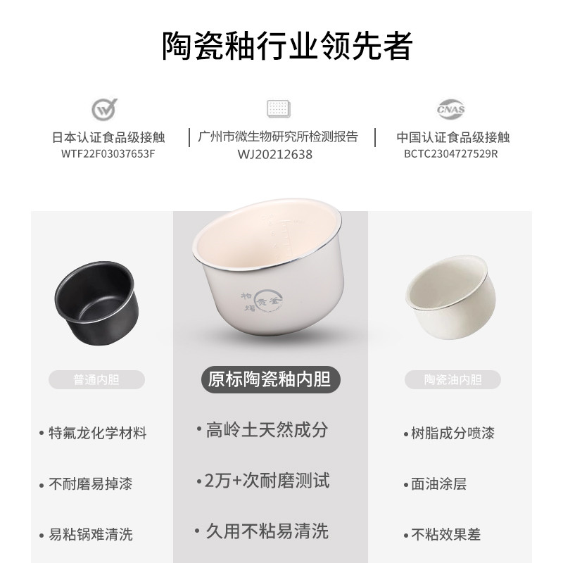 威奈图陶瓷釉内胆适用于老板电压力锅CY50-103Y/不粘内锅抗菌5L升 - 图1