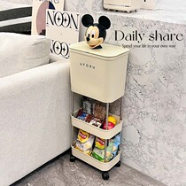 Kitchen Trash Can Shelf movable floor trolley containing rack Snack Debris sorting cabinet Fixed shelf