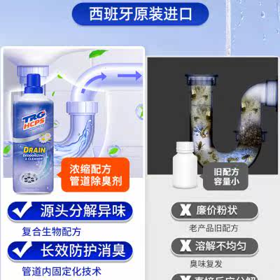 下水道除臭去异味管道厨房反味防臭剂马桶卫生间厕所除味神器地漏 - 图1