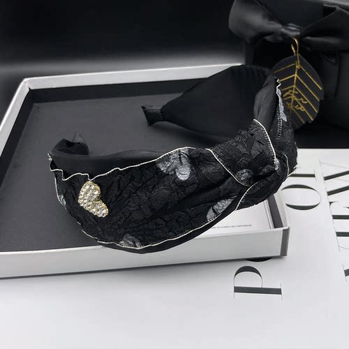 发卡发箍女2024网红新款小众发窟头饰高级感镶钻气质宽边压发头箍 - 图2