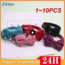 1 ~ 10PCS Pet Collars New Pet Bow Bell Collars Cute Cat