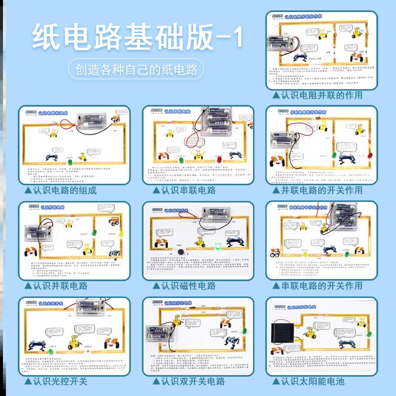 纸电路steam创意纸艺电路贺卡diy材料套装桌面diy电学实验教具 - 图2