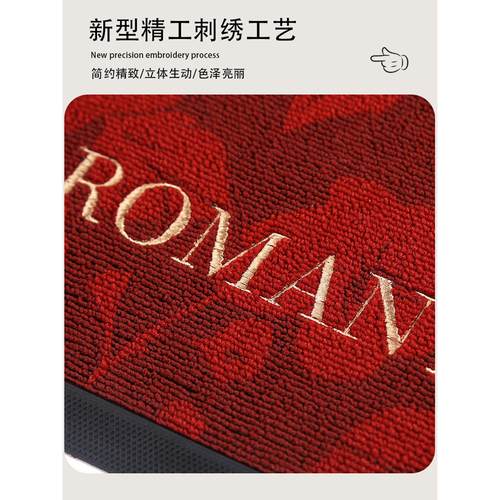 红色入户门地垫高端防滑脚垫别墅豪宅大门口进门地毯蛇年门垫定制 - 图3