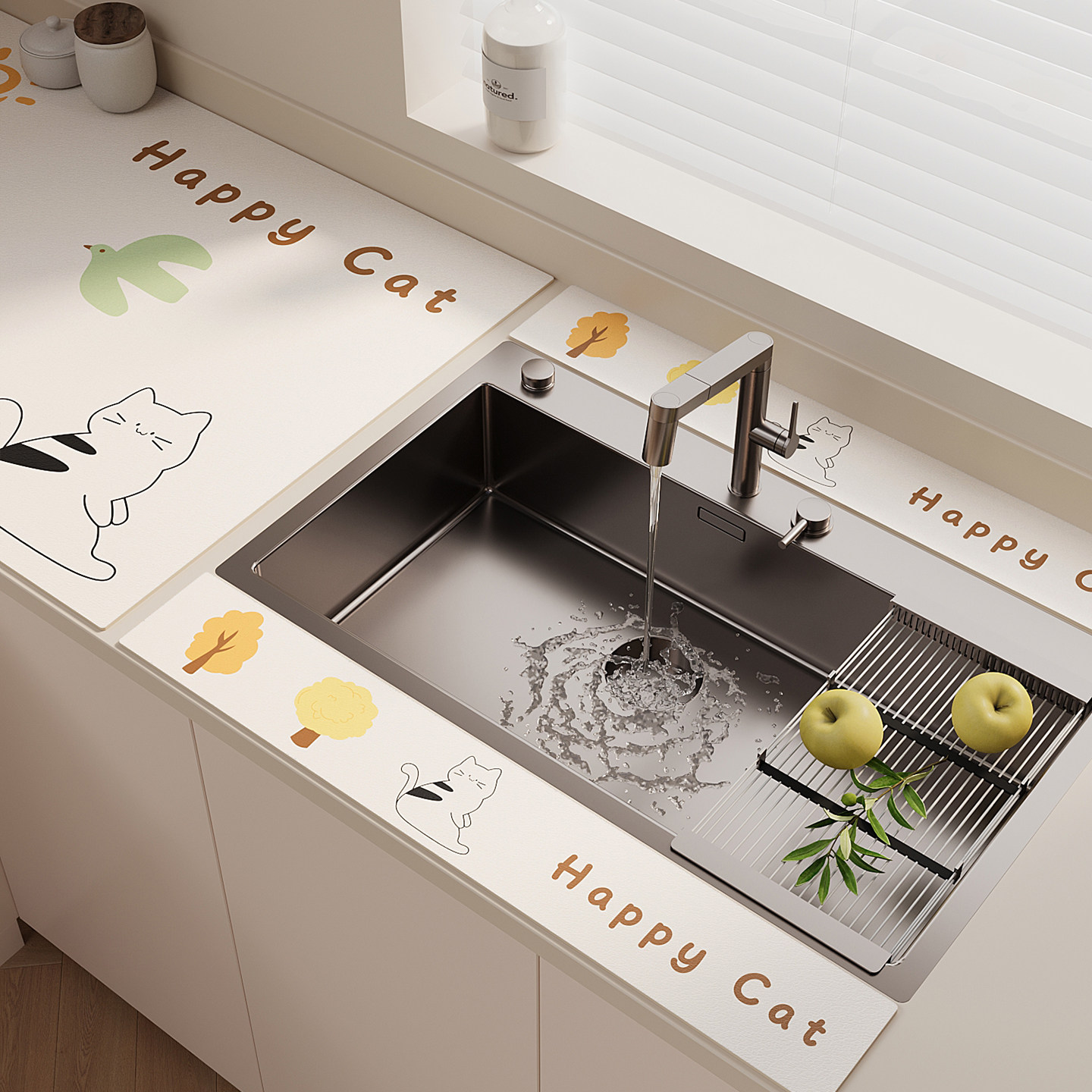 厨房水龙头挡水条洗手台防溅水硅藻泥沥水垫卫生间台面垫免洗定制,淘宝优惠券,粉丝福利购,淘宝优惠卷